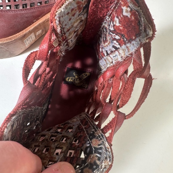 Freebird by Steven Lazor Chunky Heel Ankle Booties with Lattice Design - Picture 11 of 12